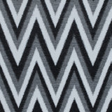 Italian Black, Gray and White Zig Zag Brushed Woven