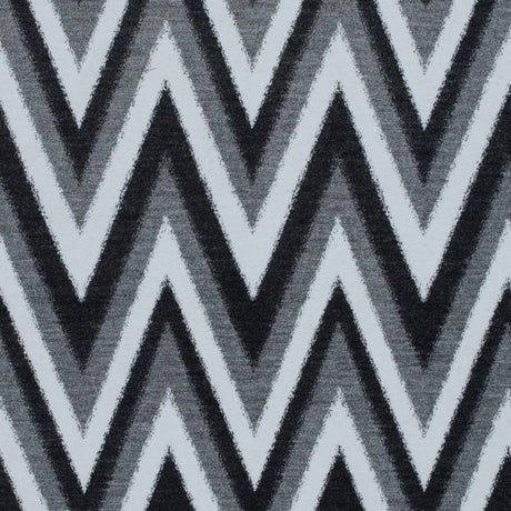 Italian Black, Gray and White Zig Zag Brushed Woven