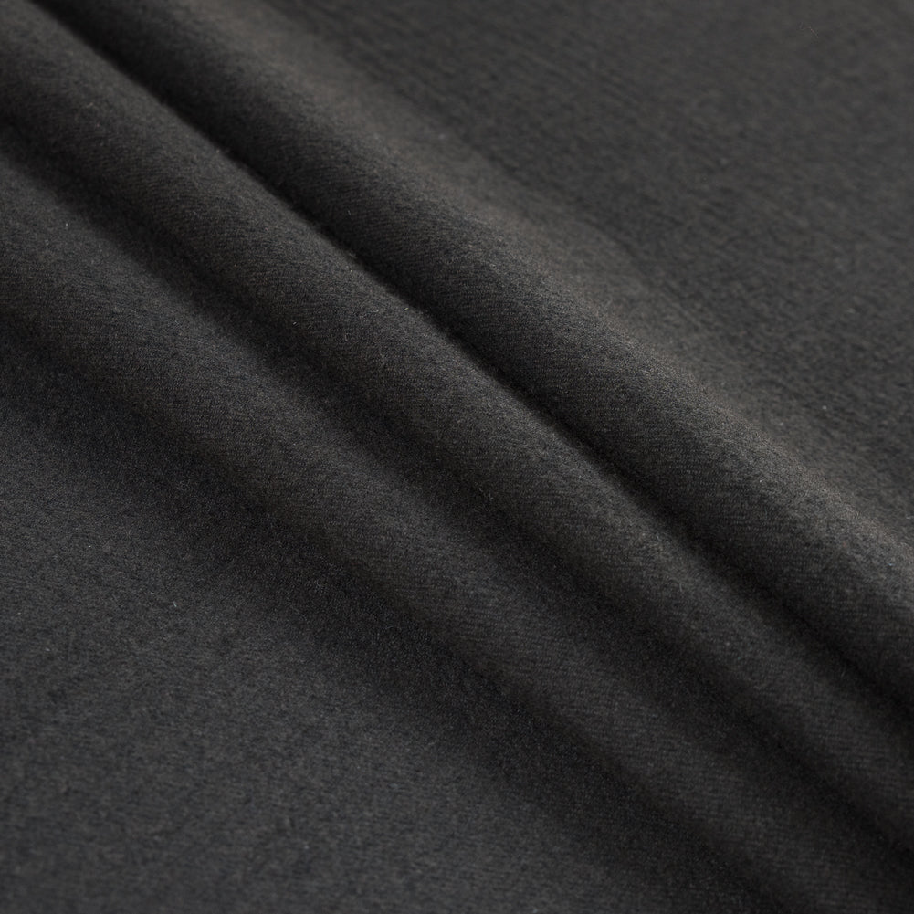 Black Coffee Twill Wool Double Cloth