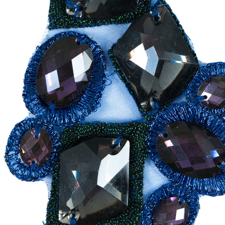 Green & Blue Beaded Applique - 4" x 2.5"
