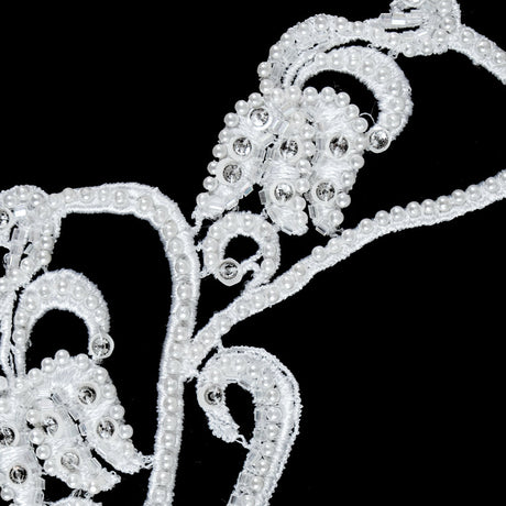 Ivory Beaded & Sequined Applique - 7.5"