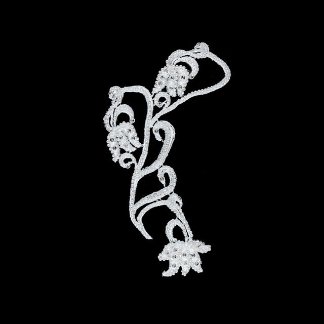 Ivory Beaded & Sequined Applique - 7.5"