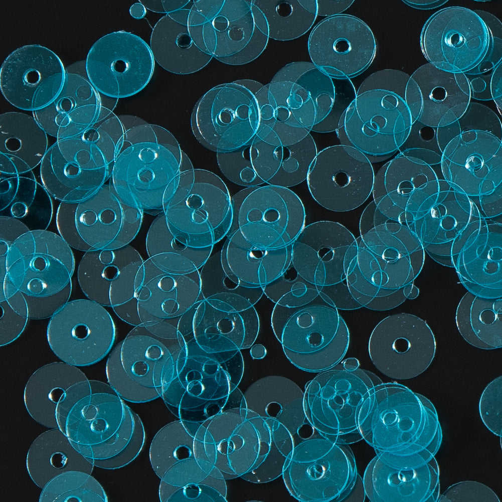 Bag of Turquoise Transparent Bright Loose Sequins - 5mm