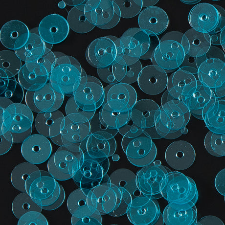 Bag of Turquoise Transparent Bright Loose Sequins - 5mm