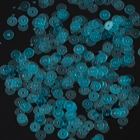 Bag of Turquoise Transparent Bright Loose Sequins - 5mm