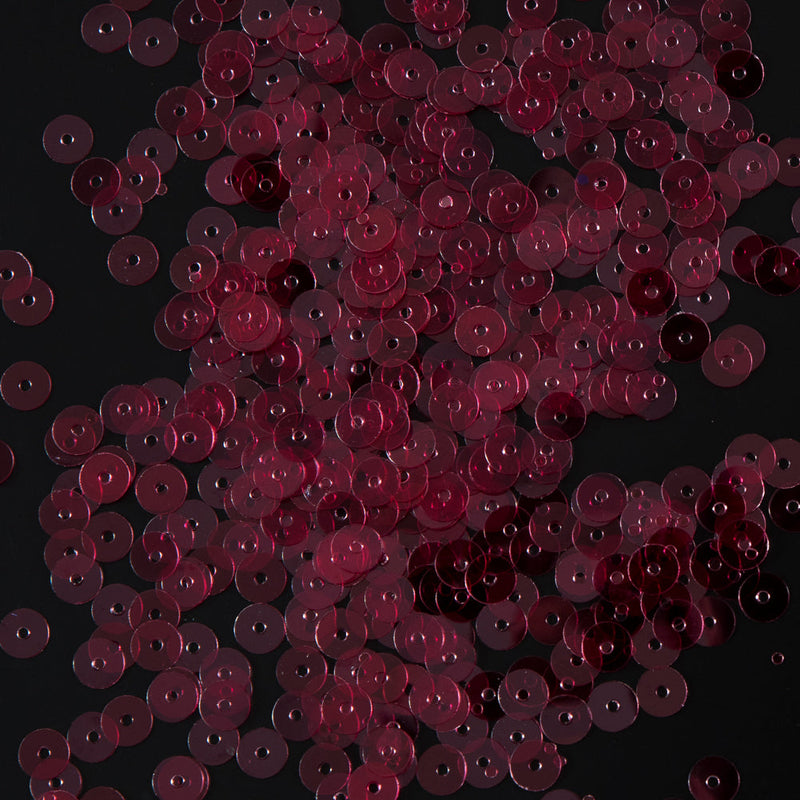 Bag of Ruby Transparent Bright Loose Sequins - 5mm