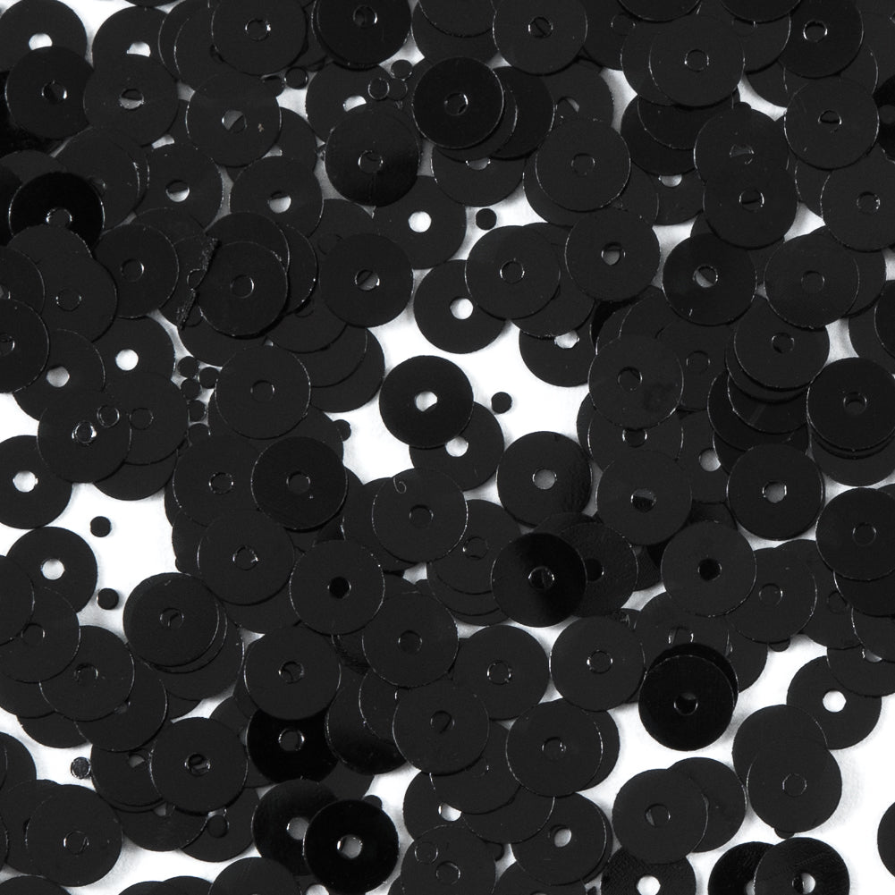 Bag of Black Transparent Bright Loose Sequins - 5mm