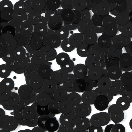 Bag of Black Transparent Bright Loose Sequins - 5mm