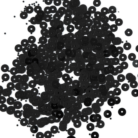 Bag of Black Transparent Bright Loose Sequins - 5mm