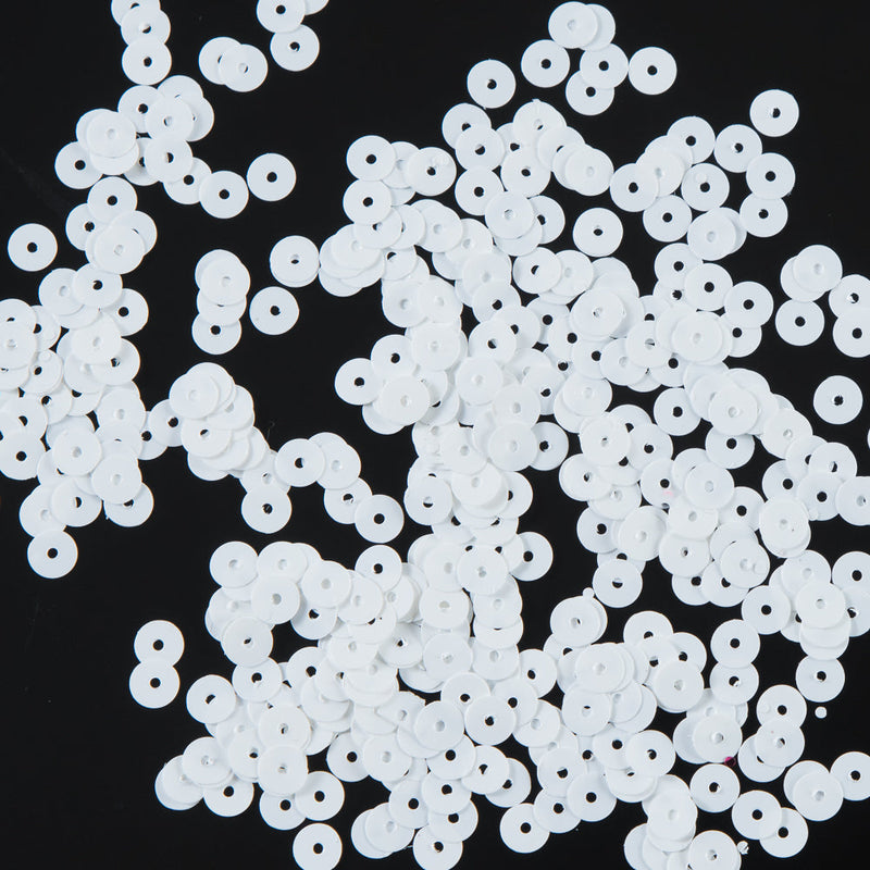 Bag of White Transparent Bright Loose Sequins - 5mm