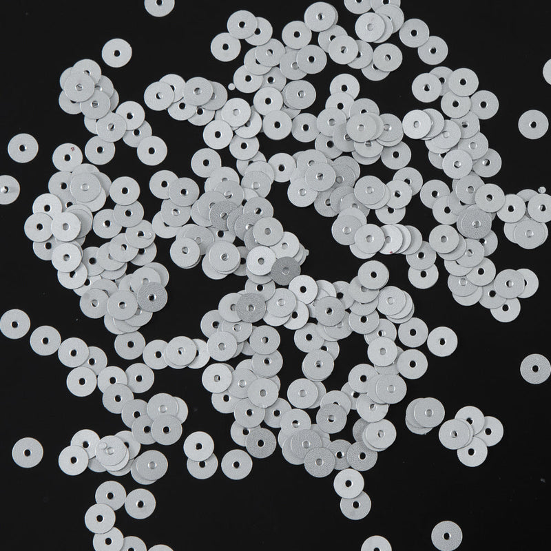 Bag of Silver Dull-Bright Loose Sequins - 5mm