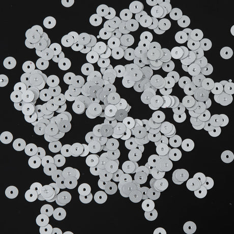 Bag of Silver Dull-Bright Loose Sequins - 5mm