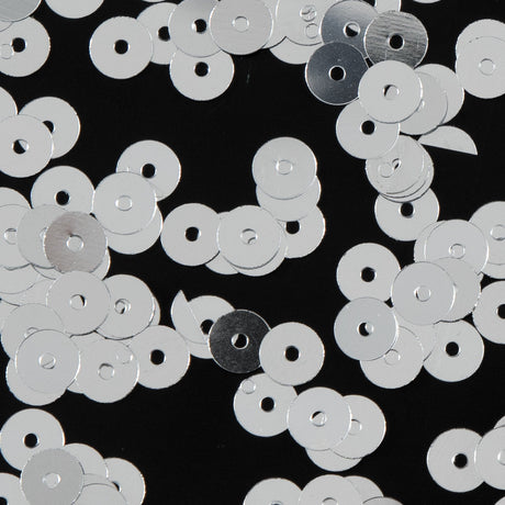 Bag of Silver Color Loose Sequins with Silver Back - 5mm