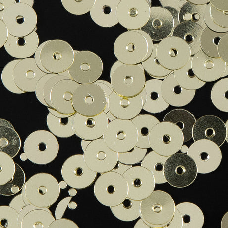 Bag of Old Gold Color Loose Sequins with Silver Back - 5mm