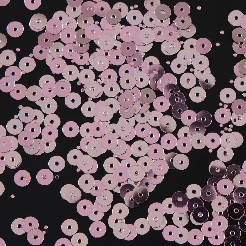 Bag of Pink Color Loose Sequins with Silver Back - 5mm