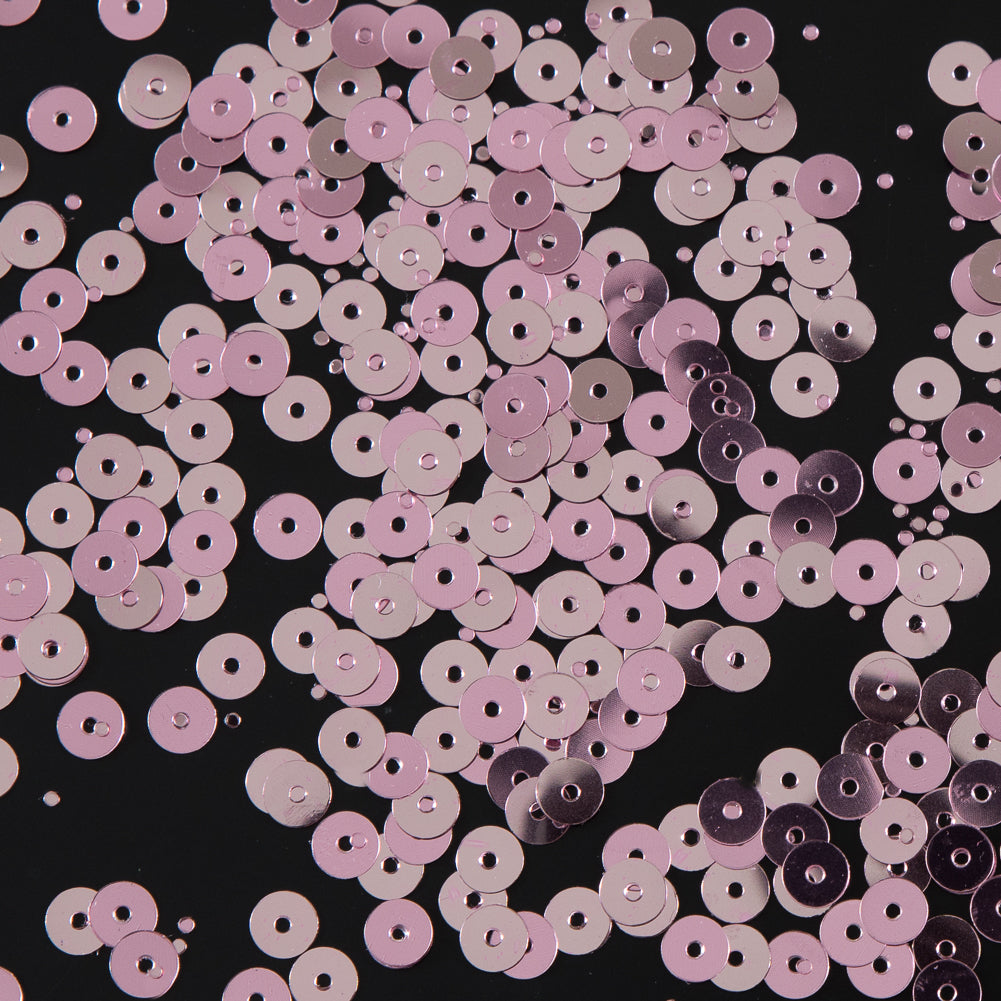 Bag of Pink Color Loose Sequins with Silver Back - 5mm