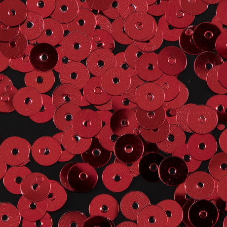 Bag of Red Color Loose Sequins with Silver Back - 5mm