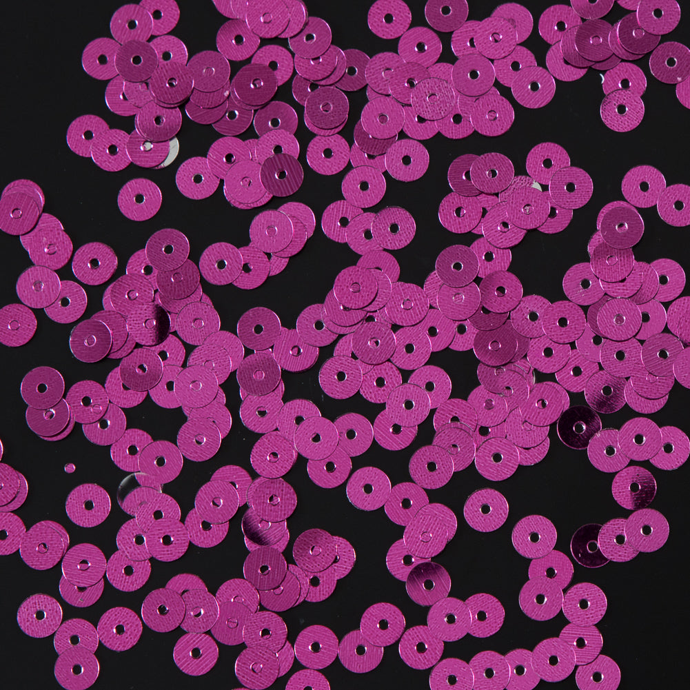 Bag of Fuchsia Color Loose Sequins with Silver Back - 5mm