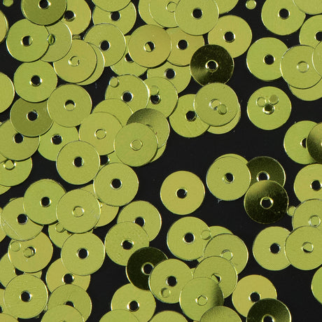 Bag of Lime Color Loose Sequins with Silver Back - 5mm