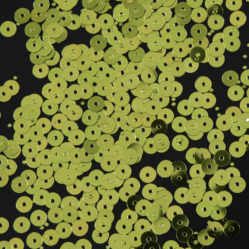 Bag of Lime Color Loose Sequins with Silver Back - 5mm