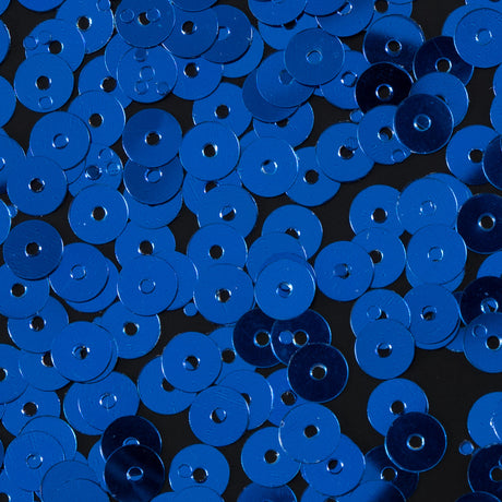 Bag of Blue Color Loose Sequins with Silver Back - 5mm