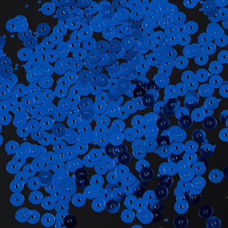 Bag of Blue Color Loose Sequins with Silver Back - 5mm