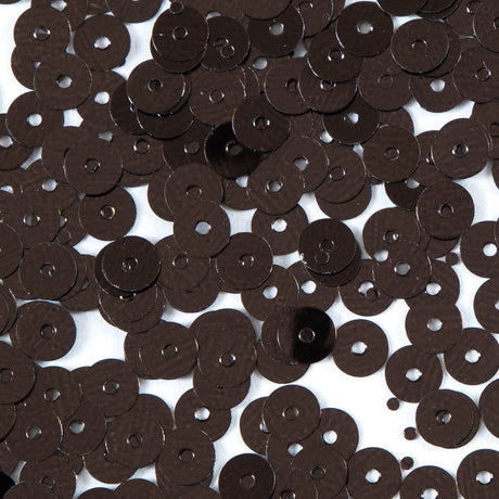 Bag of Brown Color Loose Sequins with Silver Back - 5mm