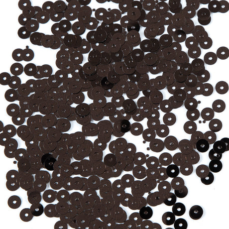Bag of Brown Color Loose Sequins with Silver Back - 5mm