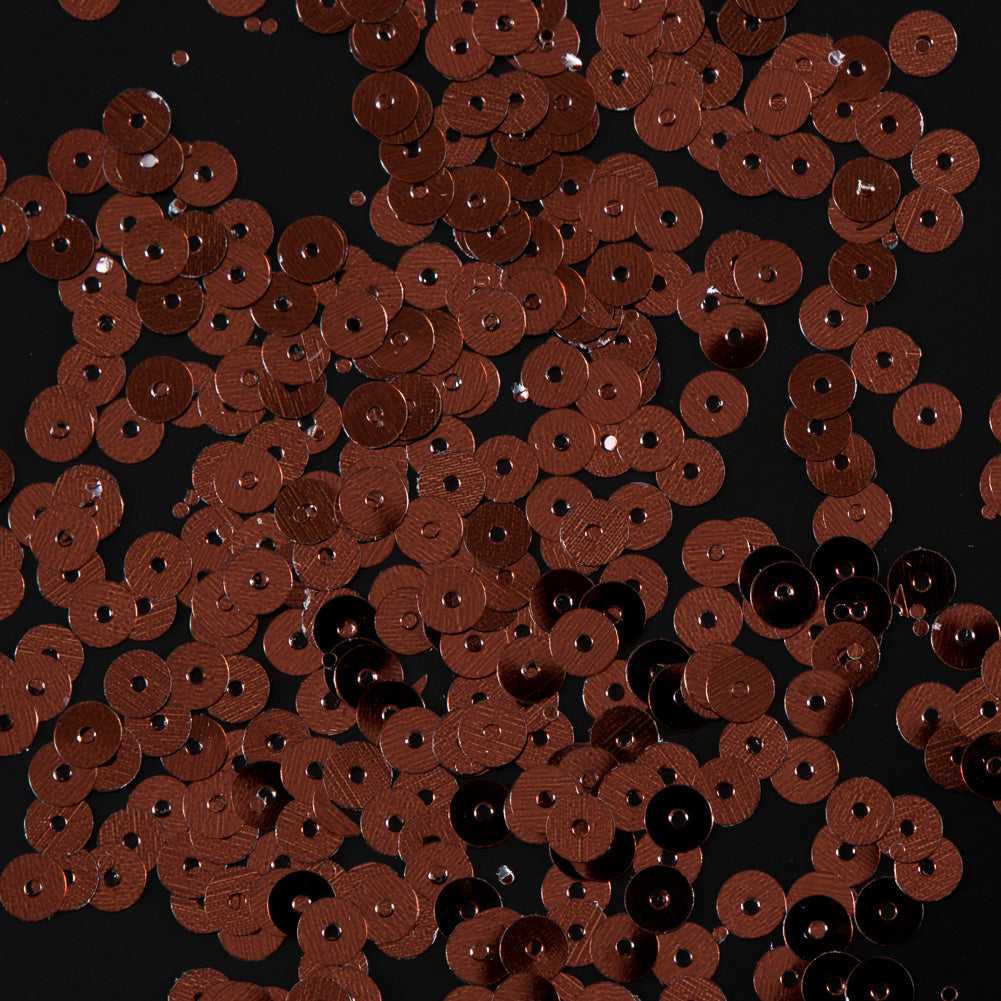 Bag of Rust Color Loose Sequins with Silver Back - 5mm