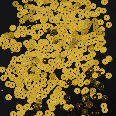 Bag of Gold Color Loose Sequins with Silver Back - 5mm