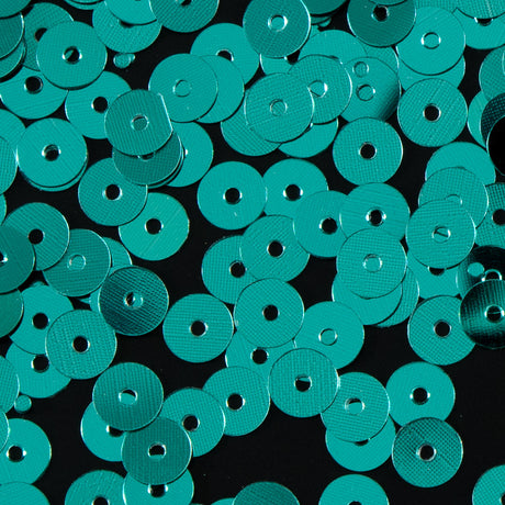 Bag of Teal Color Loose Sequins with Silver Back - 5mm