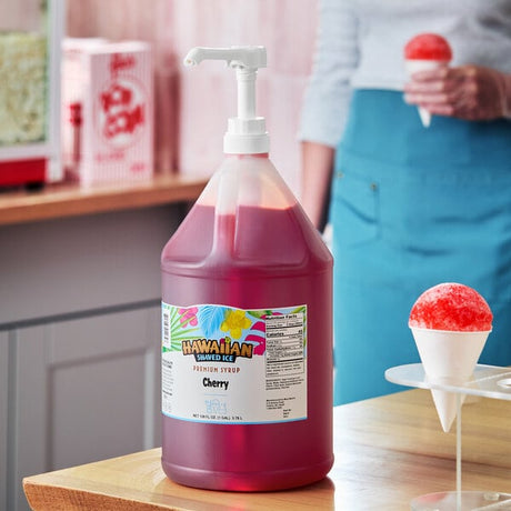 Hawaiian Shaved Ice Cherry Snow Cone Syrup 1 Gallon