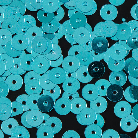 Bag of Turquoise Color Loose Sequins with Silver Back - 5mm