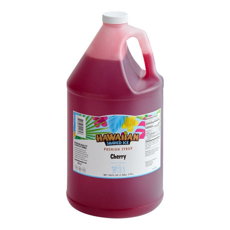 Hawaiian Shaved Ice Cherry Snow Cone Syrup 1 Gallon - 4/Case