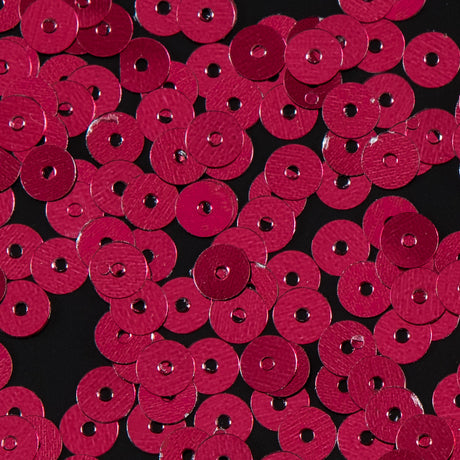 Bag of Ruby Color Loose Sequins with Silver Back - 5mm