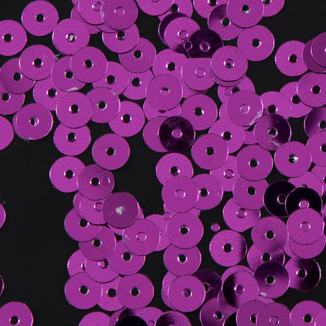 Bag of Fuchsia Color Loose Sequins with Silver Back - 5mm