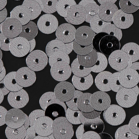 Bag of Old Silver Color Loose Sequins with Silver Back - 5mm