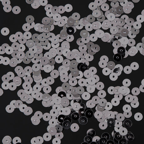 Bag of Old Silver Color Loose Sequins with Silver Back - 5mm
