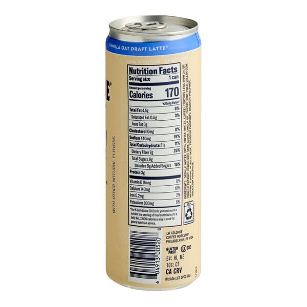 La Colombe Oatmilk Vanilla Draft Latte 11 fl. oz. - 12/Case