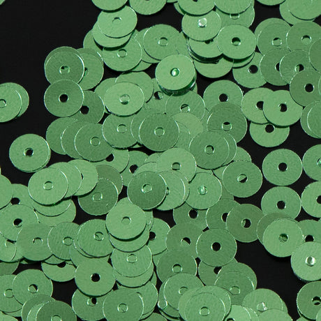 Bag of Green Color Loose Sequins with Silver Back - 5mm