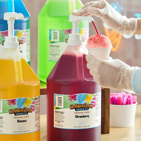 Hawaiian Shaved Ice Strawberry Snow Cone Syrup 1 Gallon