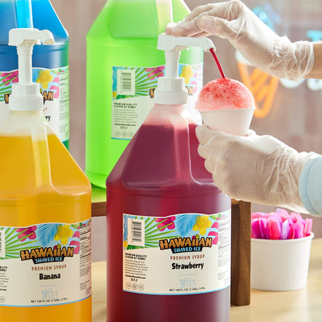 Hawaiian Shaved Ice Strawberry Snow Cone Syrup 1 Gallon - 4/Case