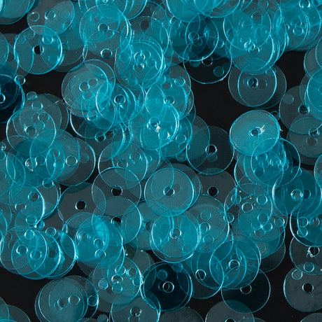 Bag of Turquoise Transparent Bright Loose Sequins - 6mm