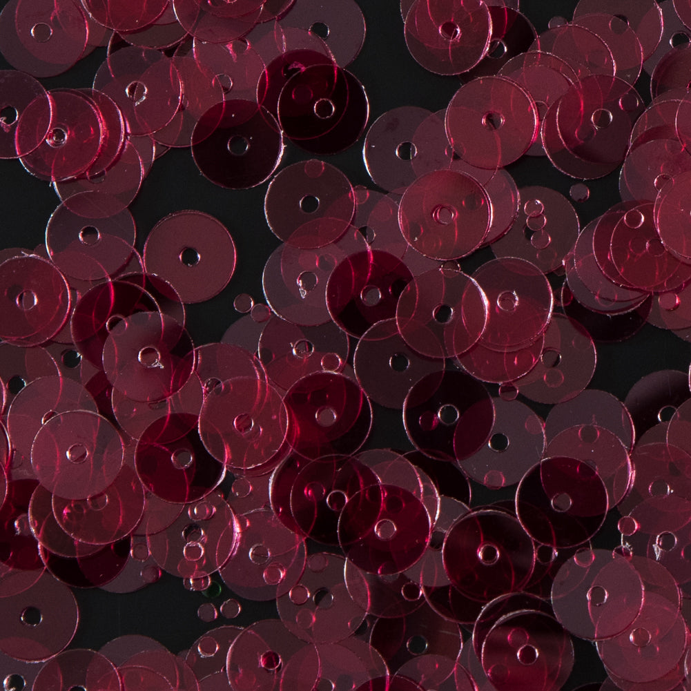 Bag of Ruby Transparent Bright Loose Sequins - 6mm