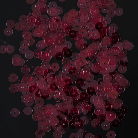 Bag of Ruby Transparent Bright Loose Sequins - 6mm
