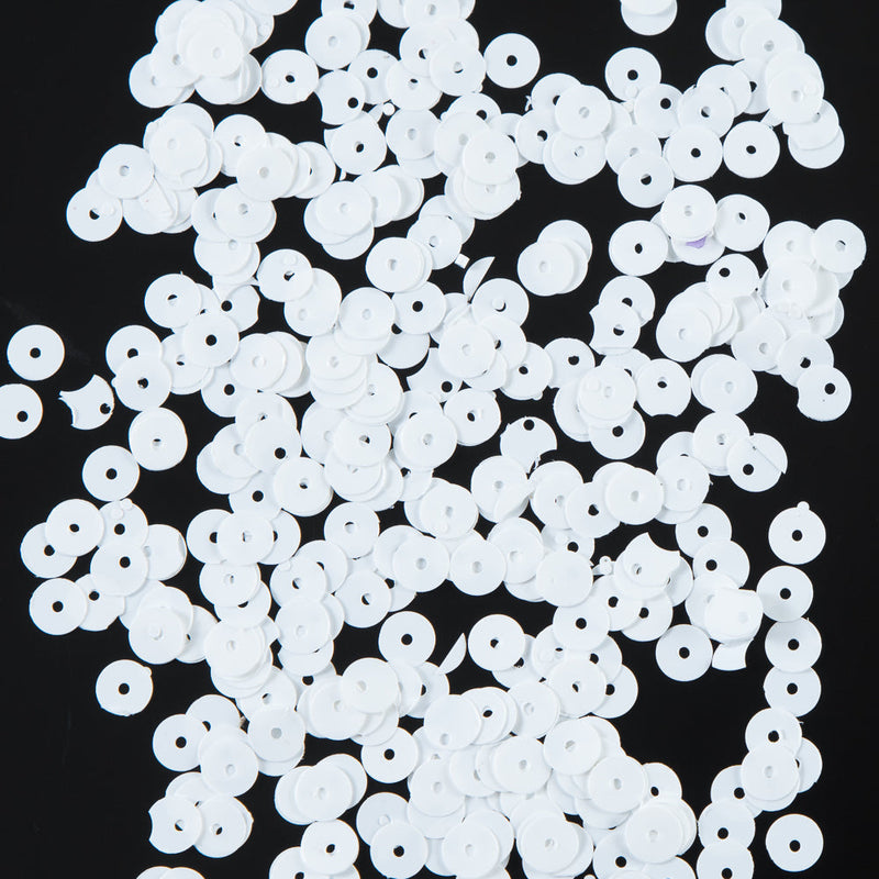 Bag of White Transparent Bright Loose Sequins - 6mm