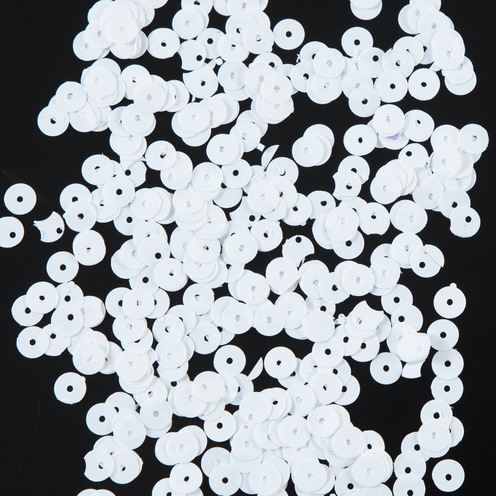 Bag of White Transparent Bright Loose Sequins - 6mm