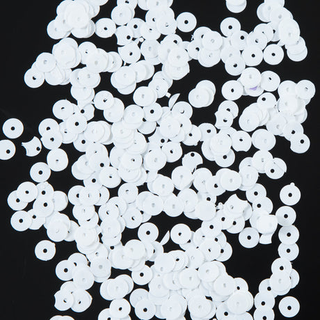 Bag of White Transparent Bright Loose Sequins - 6mm