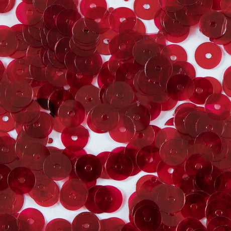 Bag of Red Transparent Bright Loose Sequins - 6mm