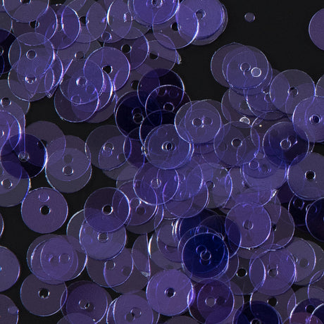 Bag of Purple Transparent Bright Loose Sequins - 6mm
